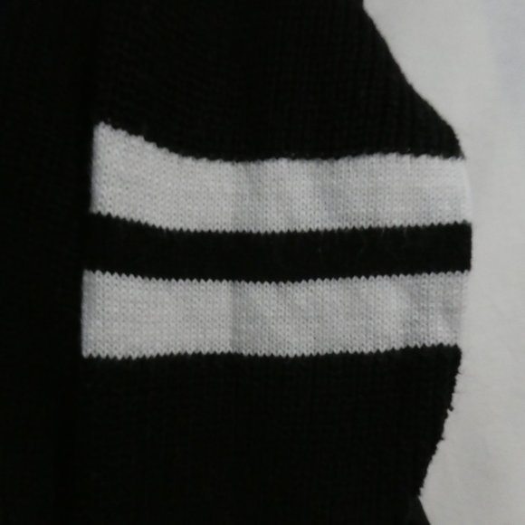 RETROD, medium, hooded striped black and white knit sweater - Picture 8 of 16